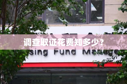 福清调查取证花费知多少？